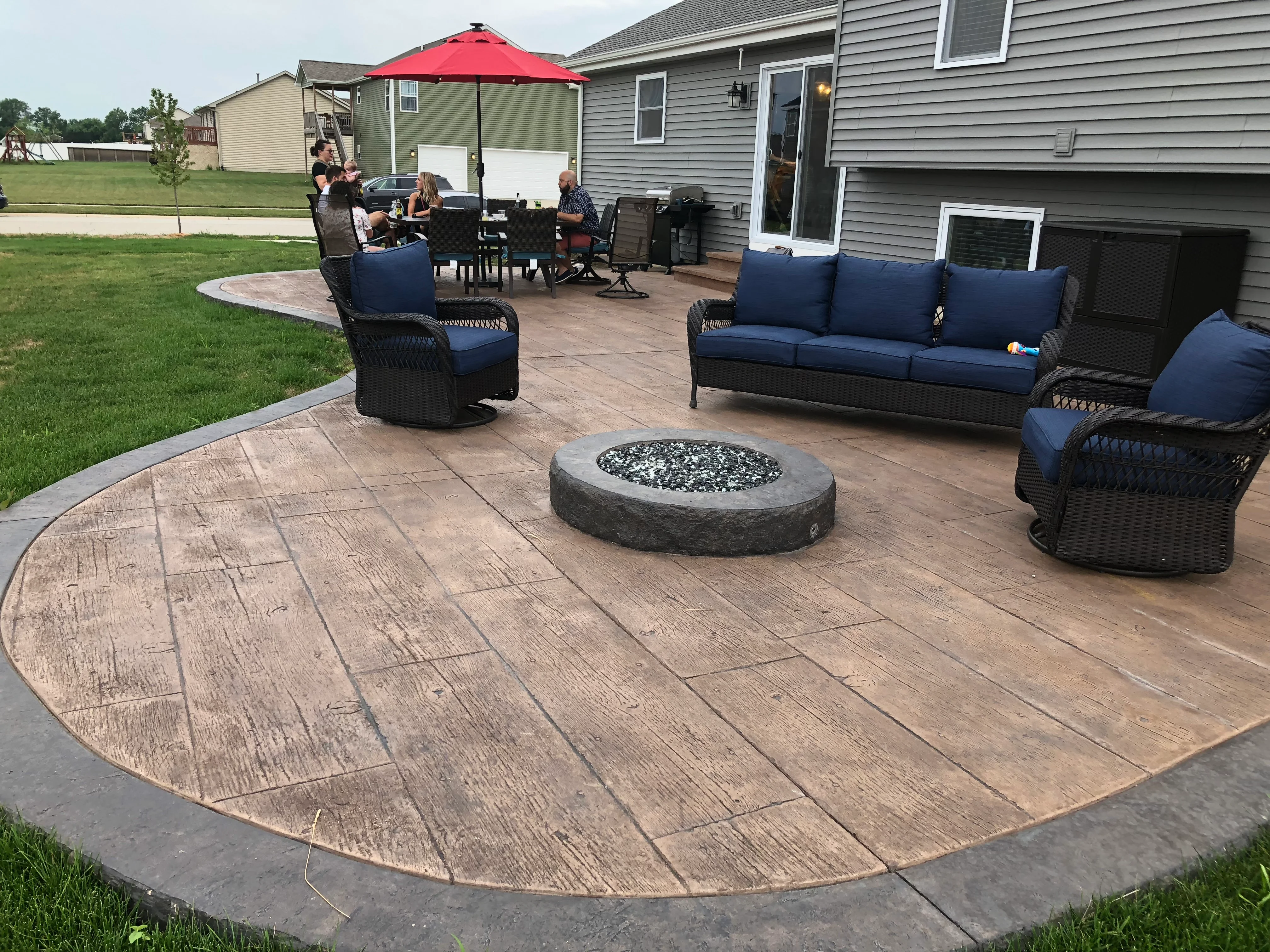 Stamped concrete entryway and front porch in Dyer IN