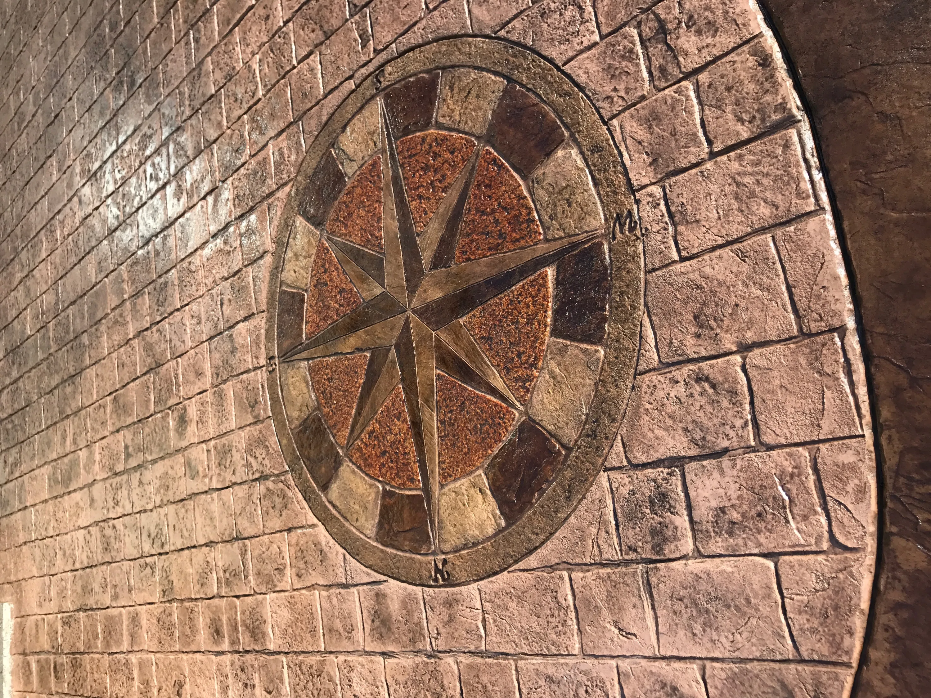 decorative compass rose medallion stamped concrete st john indiana